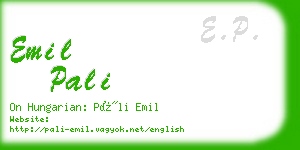 emil pali business card